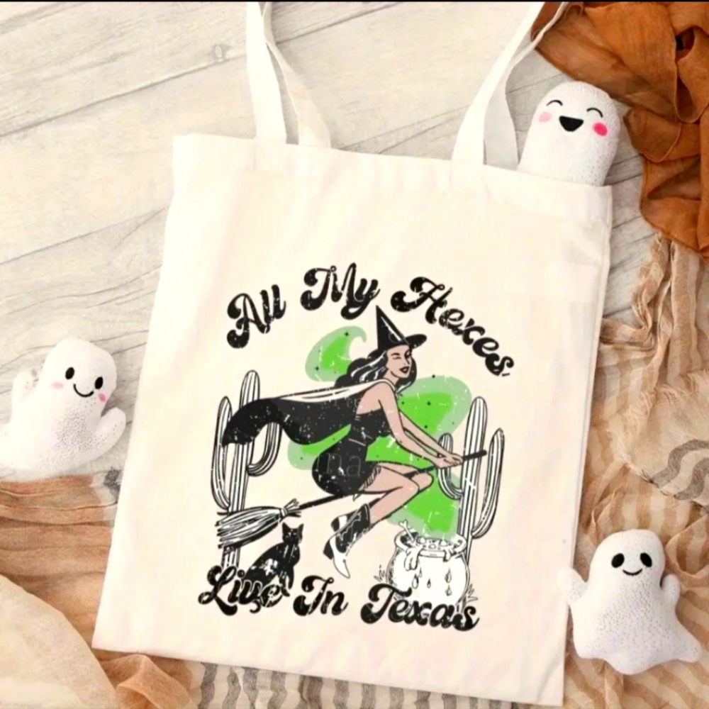 All My Hexes Live in Texas~ Canvas Tote
